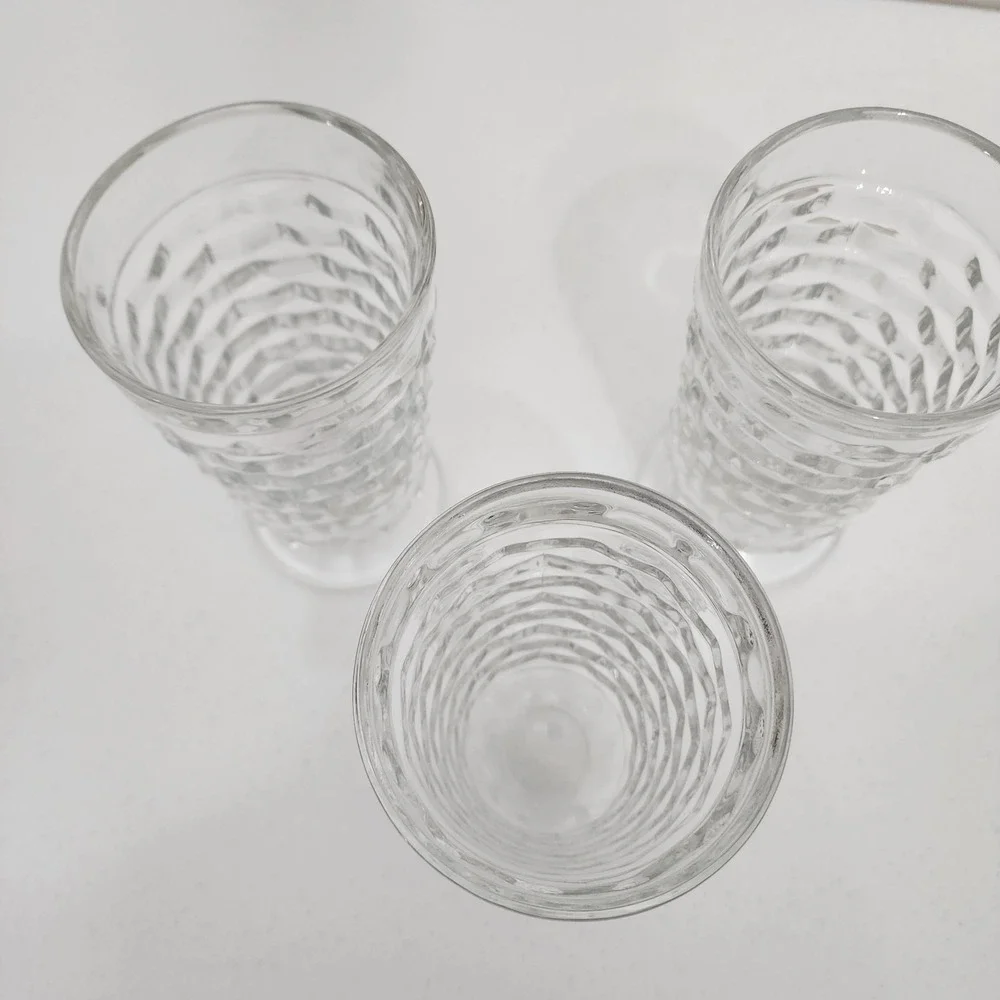 set of 3 Indiana glass Whitehall Cubist  6